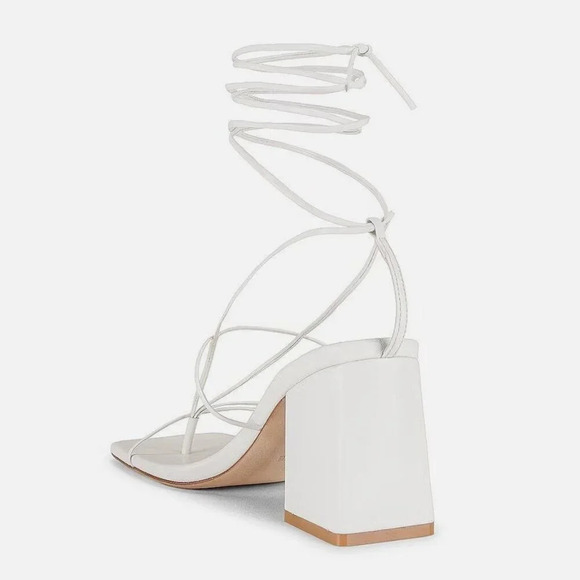 RAYE Reeves Heels in White Leather 7.5 with box Womens Sandals - Picture 4 of 11